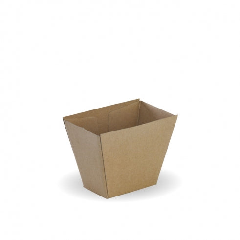 Chip box - 70x45x90mm - box of 500 from BioPak. Compostable, made out of FSC�� certified paper and sold in boxes of 1. Hospitality quality at wholesale price with The Flying Fork!