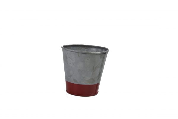 Galvanised Pot - 95mm, Coney Island, Dipped Red from Chef Inox. made out of Galvanised Iron and sold in boxes of 1. Hospitality quality at wholesale price with The Flying Fork!