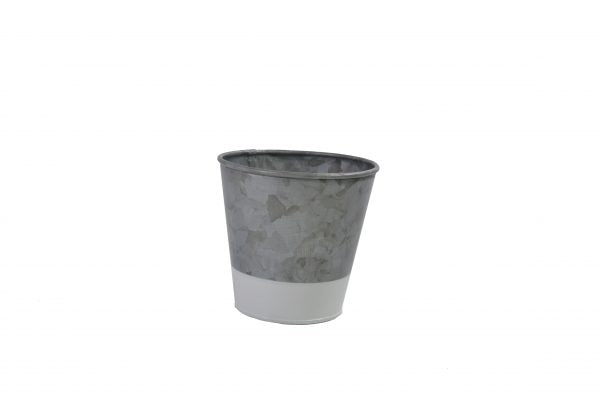 Galvanised Pot - 95mm, Coney Island, Dipped White from Chef Inox. made out of Galvanised Iron and sold in boxes of 1. Hospitality quality at wholesale price with The Flying Fork!