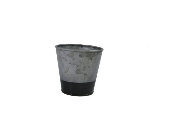 Galvanised Pot - 95mm, Coney Island, Dipped Black from Chef Inox. made out of Galvanised Iron and sold in boxes of 1. Hospitality quality at wholesale price with The Flying Fork!