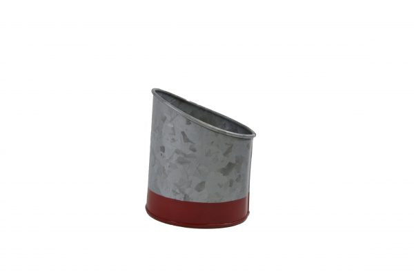 Galvanised Pot Slant - 105mm, Coney Island, Dipped Red from Chef Inox. made out of Galvanised Iron and sold in boxes of 1. Hospitality quality at wholesale price with The Flying Fork!