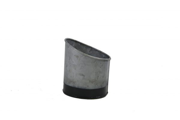 Galvanised Pot Slant - 105mm, Coney Island, Dipped Black from Chef Inox. made out of Galvanised Iron and sold in boxes of 1. Hospitality quality at wholesale price with The Flying Fork!