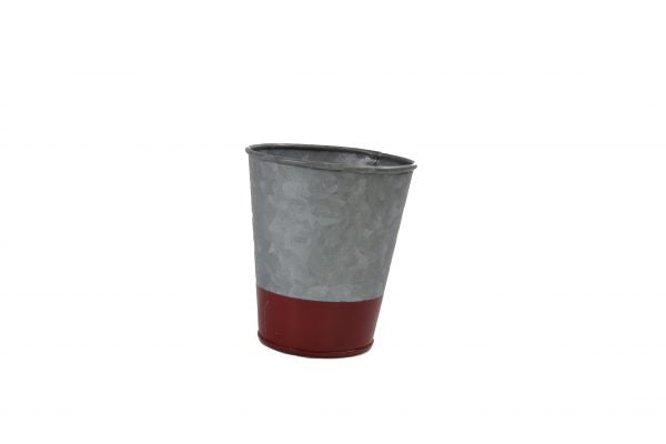 Galvanised Pot Flared - 100mm, Coney Island, Dipped Red from Chef Inox. made out of Galvanised Iron and sold in boxes of 1. Hospitality quality at wholesale price with The Flying Fork!