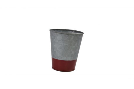 Galvanised Pot Flared - 100mm, Coney Island, Dipped Red from Chef Inox. made out of Galvanised Iron and sold in boxes of 1. Hospitality quality at wholesale price with The Flying Fork!