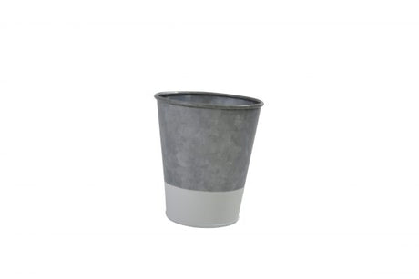 Galvanised Pot Flared - 100mm, Coney Island, Dipped White from Chef Inox. made out of Galvanised Iron and sold in boxes of 1. Hospitality quality at wholesale price with The Flying Fork!