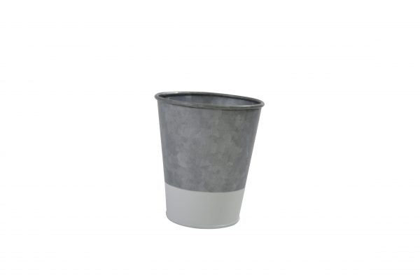 Galvanised Pot Flared - 100mm, Coney Island, Dipped White from Chef Inox. made out of Galvanised Iron and sold in boxes of 1. Hospitality quality at wholesale price with The Flying Fork!