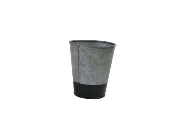 Galvanised Pot Flared - 100mm, Coney Island, Dipped Black from Chef Inox. made out of Galvanised Iron and sold in boxes of 1. Hospitality quality at wholesale price with The Flying Fork!