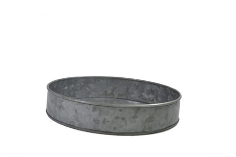 Round Galvanised Tray - 240mm, Coney Island from Chef Inox. made out of Galvanised Iron and sold in boxes of 1. Hospitality quality at wholesale price with The Flying Fork!