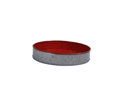 Round Galvanised Tray - 240mm, Coney Island, Dipped Red from Chef Inox. made out of Galvanised Iron and sold in boxes of 1. Hospitality quality at wholesale price with The Flying Fork!