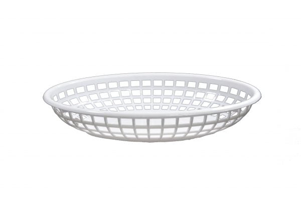 Oval Plastic Serving Basket - 240x150x50mm, Coney Island, White from Chef Inox. made out of Plastic and sold in boxes of 12. Hospitality quality at wholesale price with The Flying Fork!