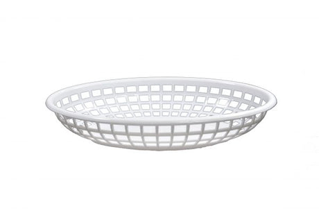 Oval Plastic Serving Basket - 240x150x50mm, Coney Island, White from Chef Inox. made out of Plastic and sold in boxes of 12. Hospitality quality at wholesale price with The Flying Fork!