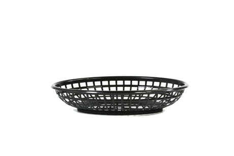 Oval Plastic Serving Basket - 240x150x50mm, Coney Island, Black from Chef Inox. made out of Plastic and sold in boxes of 12. Hospitality quality at wholesale price with The Flying Fork!