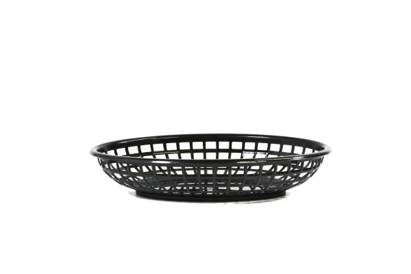 Oval Plastic Serving Basket - 240x150x50mm, Coney Island, Black from Chef Inox. made out of Plastic and sold in boxes of 12. Hospitality quality at wholesale price with The Flying Fork!