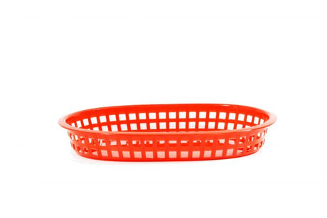 Rectangular Plastic Serving Basket - 270x180x40mm, Coney Island, Red from Chef Inox. made out of Plastic and sold in boxes of 12. Hospitality quality at wholesale price with The Flying Fork!