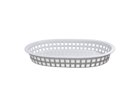 Rectangular Plastic Serving Basket - 270x180x40mm, Coney Island, White from Chef Inox. made out of Plastic and sold in boxes of 12. Hospitality quality at wholesale price with The Flying Fork!