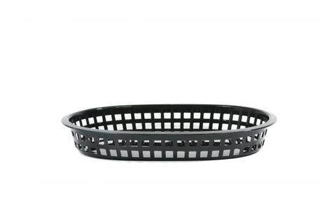 Rectangular Plastic Serving Basket - 270x180x40mm, Coney Island, Black from Chef Inox. made out of Plastic and sold in boxes of 12. Hospitality quality at wholesale price with The Flying Fork!