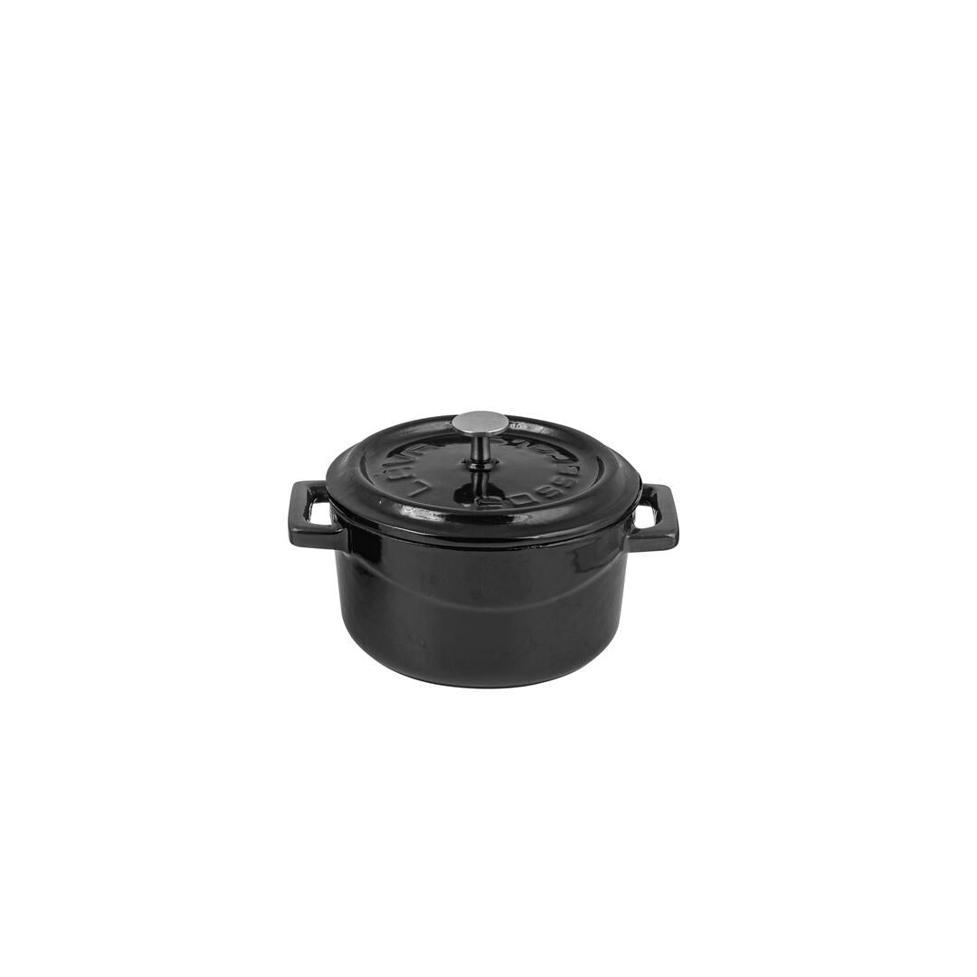 Mini Casserole Dish with Lid - Cast Iron, 350Ml, Black