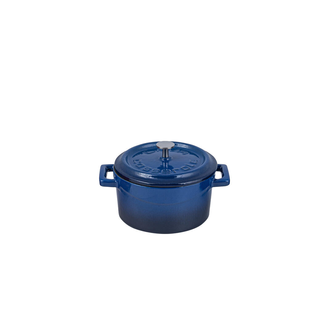 Mini Casserole with Lid - Cast Iron, 350Ml, Blue