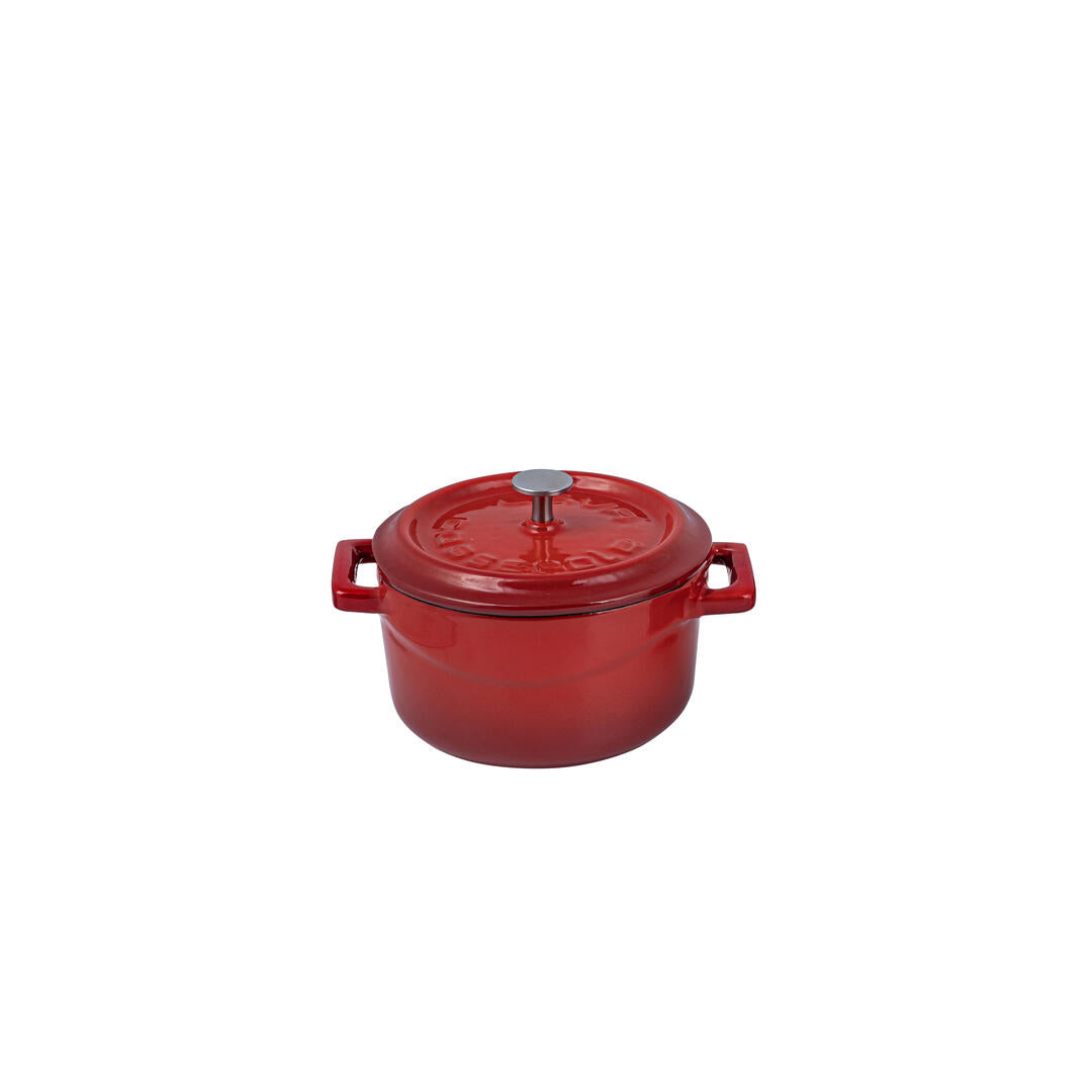 Mini Casserole with Lid - Cast Iron, 350Ml, Red