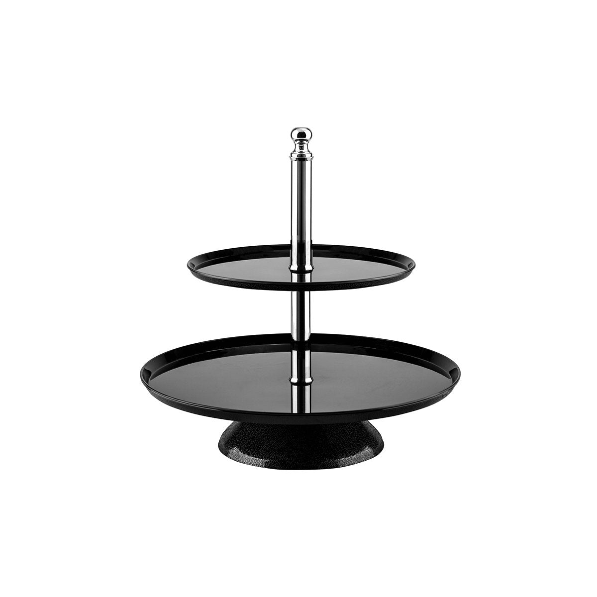 2 Tier Round Stand - 250/350mm, 370mm, Black, Polycarbonate
