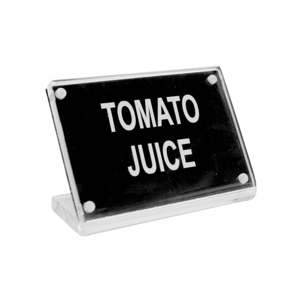 Tomato Juice Buffet Sign - Acrylic Magnet Plate from Chef Inox. made out of Acrylic and sold in boxes of 12. Hospitality quality at wholesale price with The Flying Fork!
