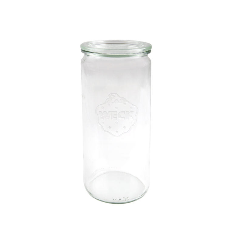 Cylinder Glass Jar w-lid (908) - 1062mL, 80x210mm from Weck. made out of Glass and sold in boxes of 6. Hospitality quality at wholesale price with The Flying Fork!