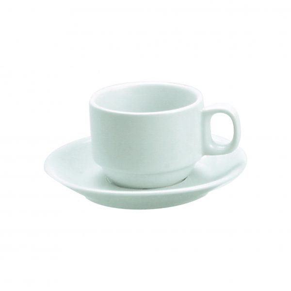 Saucer (Suits 900006 & 900010 Cups) - 150mm, White from Vitroceram. made out of Porcelain and sold in boxes of 48. Hospitality quality at wholesale price with The Flying Fork!