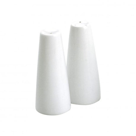 Salt Shaker Tower - White from Vitroceram. made out of Porcelain and sold in boxes of 96. Hospitality quality at wholesale price with The Flying Fork!