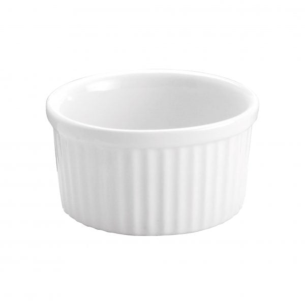 Souffle Dish - 175mm-1.0L, White from Vitroceram. made out of Porcelain and sold in boxes of 12. Hospitality quality at wholesale price with The Flying Fork!