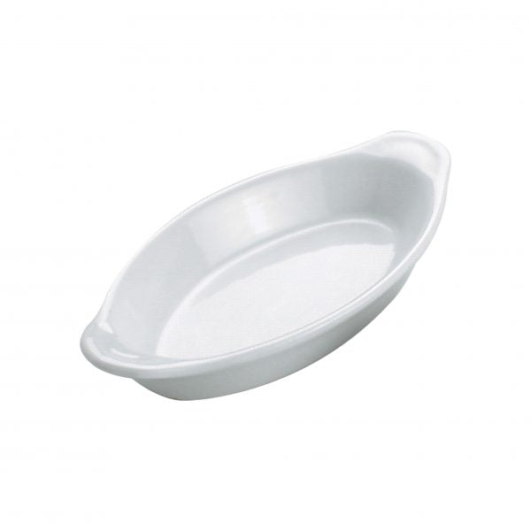 Oval Gratin Dish - 340mL, 250x130mm, White from Vitroceram. made out of Porcelain and sold in boxes of 24. Hospitality quality at wholesale price with The Flying Fork!