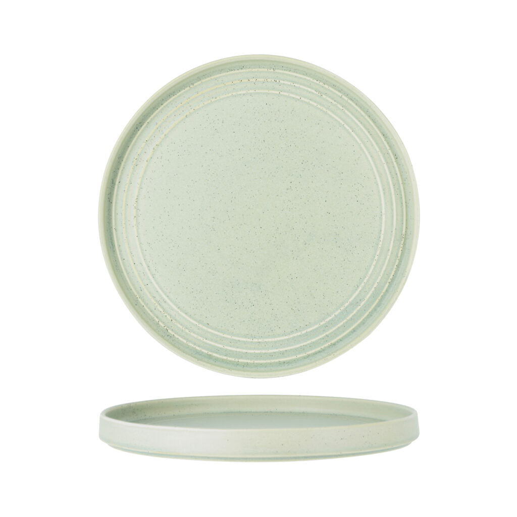 Round Serve Platter - 310X10Mm, Pistachio from Tablekraft. made out of Ceramic and sold in boxes of 2. Hospitality quality at wholesale price with The Flying Fork!