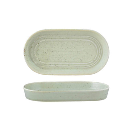 Oval Platter - 180X98X25Mm, Pistachio from Tablekraft. made out of Ceramic and sold in boxes of 4. Hospitality quality at wholesale price with The Flying Fork!
