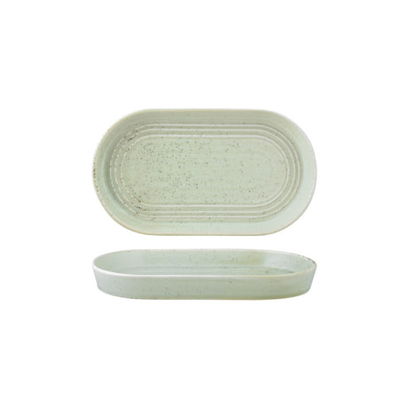 Oval Platter - 240X137X27Mm, Pistachio from Tablekraft. made out of Ceramic and sold in boxes of 4. Hospitality quality at wholesale price with The Flying Fork!