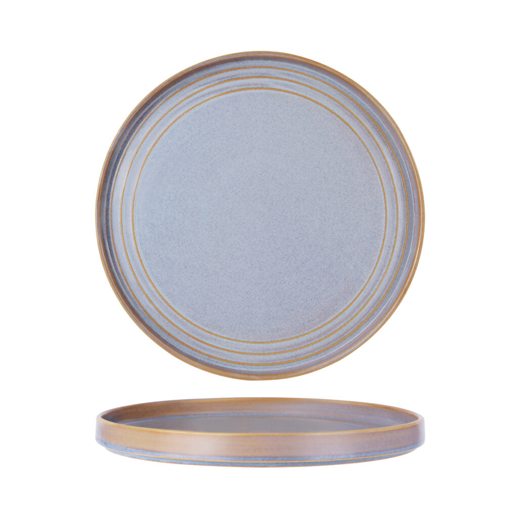 Round Serve Platter - 310X10Mm, Azure Blue from Tablekraft. made out of Ceramic and sold in boxes of 2. Hospitality quality at wholesale price with The Flying Fork!