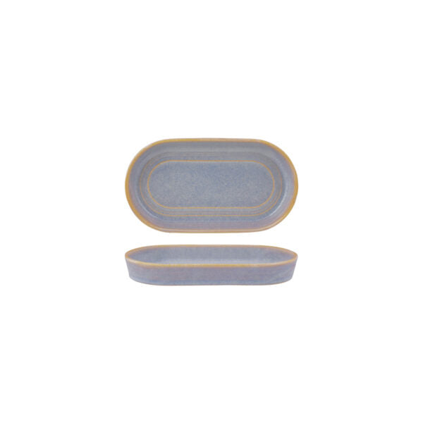 Tablekraft urban loft oval platter - 180x98x25mm azure blue from Tablekraft. made out of Porcelain and sold in boxes of 4. Hospitality quality at wholesale price with The Flying Fork!