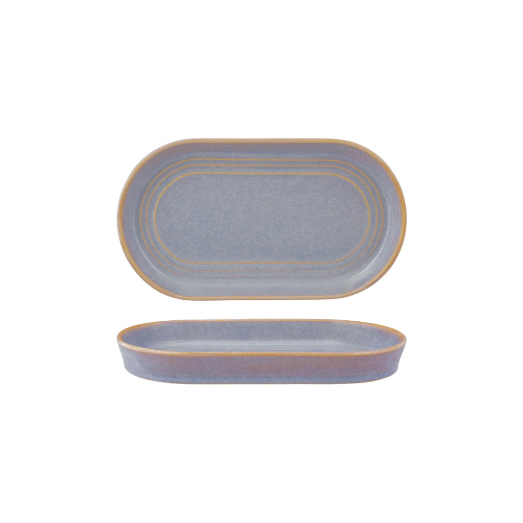 Oval Platter - 240X137X27Mm, Azure Blue from Tablekraft. made out of Ceramic and sold in boxes of 4. Hospitality quality at wholesale price with The Flying Fork!