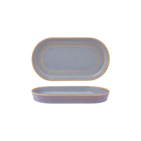 Oval Platter - 240X137X27Mm, Azure Blue from Tablekraft. made out of Ceramic and sold in boxes of 4. Hospitality quality at wholesale price with The Flying Fork!