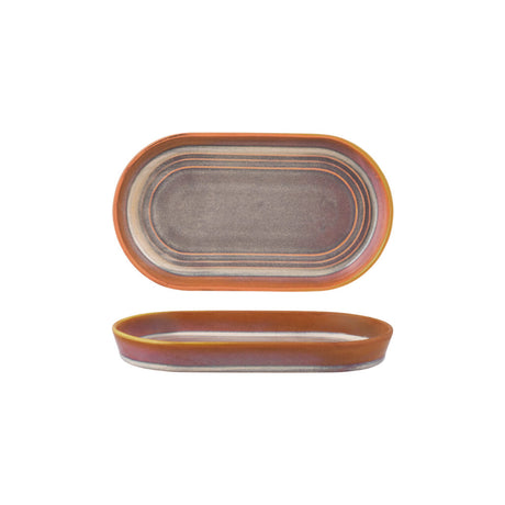 Oval Platter - 240X137X27Mm, Auburn from Tablekraft. made out of Ceramic and sold in boxes of 4. Hospitality quality at wholesale price with The Flying Fork!