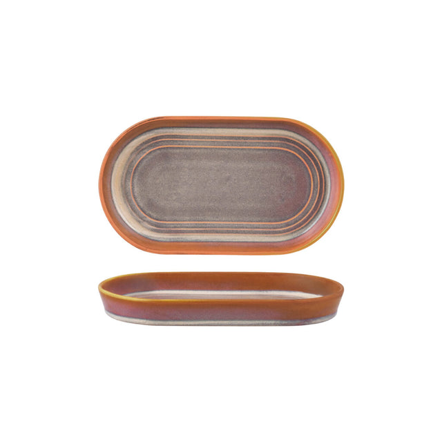 Oval Platter - 240X137X27Mm, Auburn from Tablekraft. made out of Ceramic and sold in boxes of 4. Hospitality quality at wholesale price with The Flying Fork!