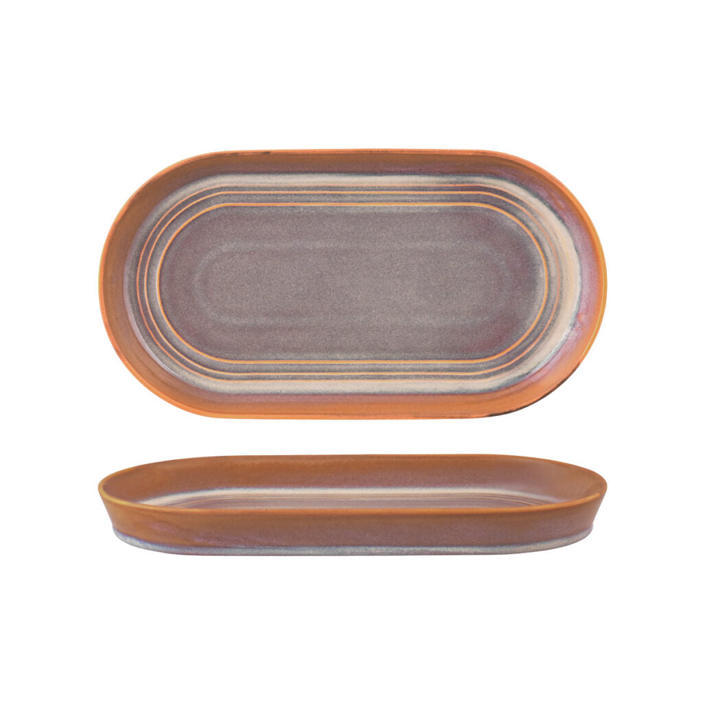 Oval Platter - 305X165X30Mm, Auburn from Tablekraft. made out of Ceramic and sold in boxes of 3. Hospitality quality at wholesale price with The Flying Fork!