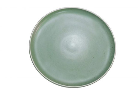 Round Coupe Plate - 265mm, Urban, Green from tablekraft. made out of Porcelain and sold in boxes of 4. Hospitality quality at wholesale price with The Flying Fork!