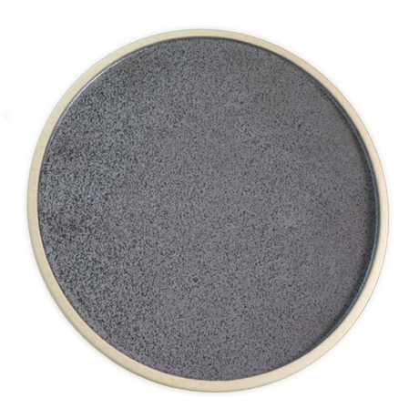 Round Plate - 285mm, Soho, Speckle Black from tablekraft. made out of Porcelain and sold in boxes of 4. Hospitality quality at wholesale price with The Flying Fork!
