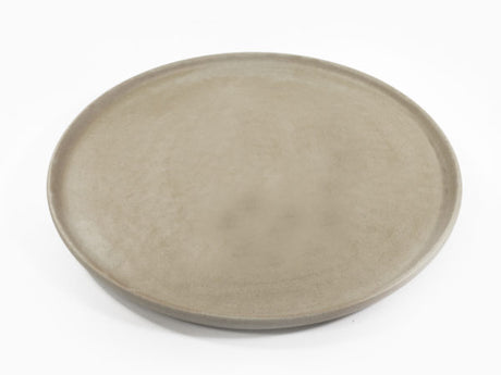 Round Platter - 330mm, Soho, Stone from tablekraft. Textured, made out of Porcelain and sold in boxes of 2. Hospitality quality at wholesale price with The Flying Fork!