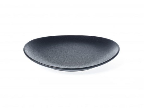 Oval Plate - 250x220mm, Black from tablekraft. made out of Porcelain and sold in boxes of 6. Hospitality quality at wholesale price with The Flying Fork!