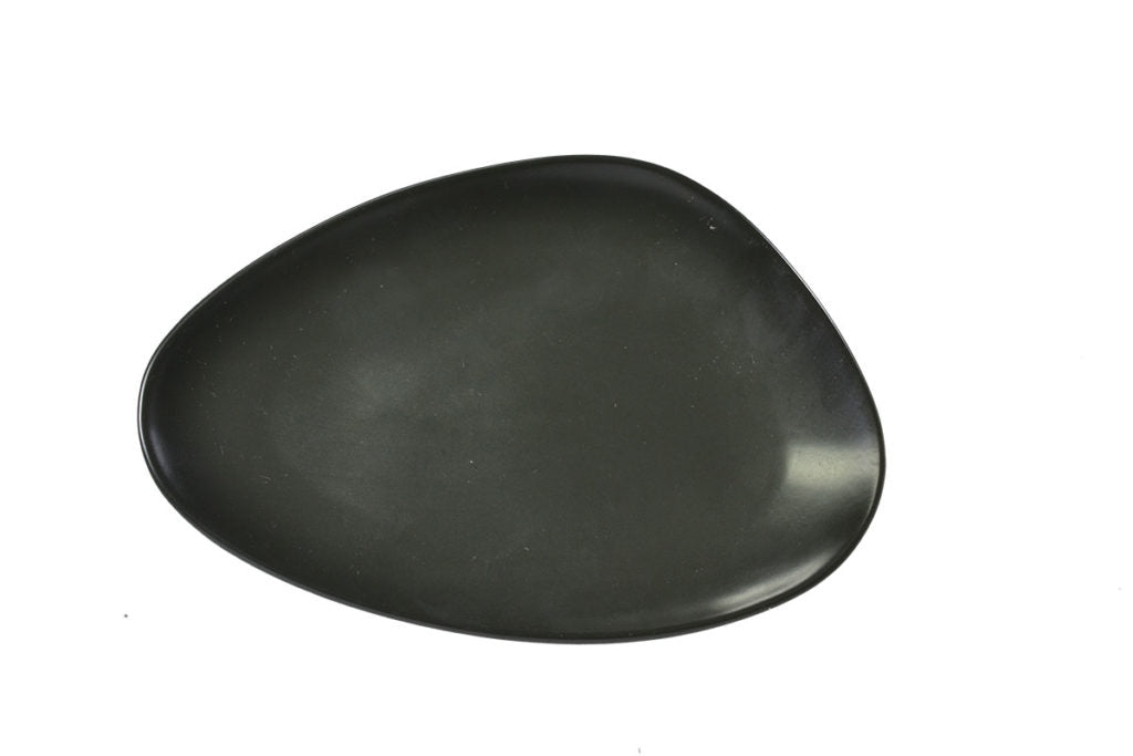 Oval Plate - 295x250mm, Black from tablekraft. made out of Porcelain and sold in boxes of 3. Hospitality quality at wholesale price with The Flying Fork!