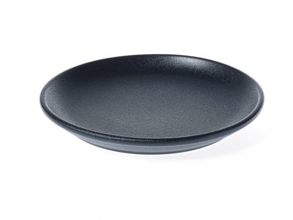 Round Coupe Platter - 240mm, Black from tablekraft. made out of Porcelain and sold in boxes of 6. Hospitality quality at wholesale price with The Flying Fork!