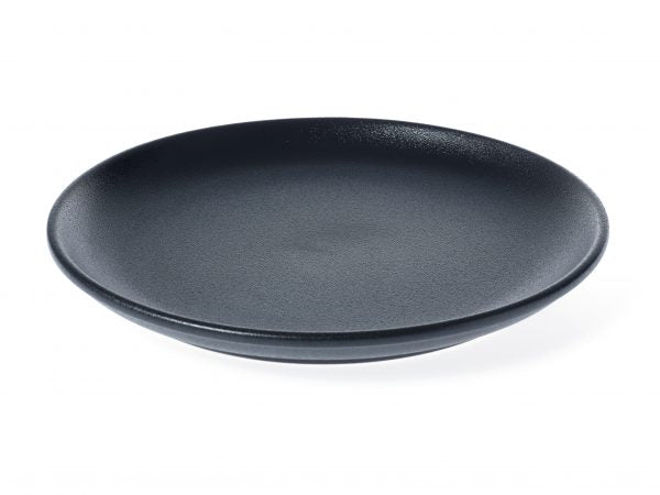 Round Coupe Platter - 270mm, Black from tablekraft. made out of Porcelain and sold in boxes of 3. Hospitality quality at wholesale price with The Flying Fork!