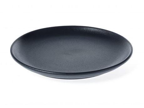 Round Coupe Platter - 270mm, Black from tablekraft. made out of Porcelain and sold in boxes of 3. Hospitality quality at wholesale price with The Flying Fork!