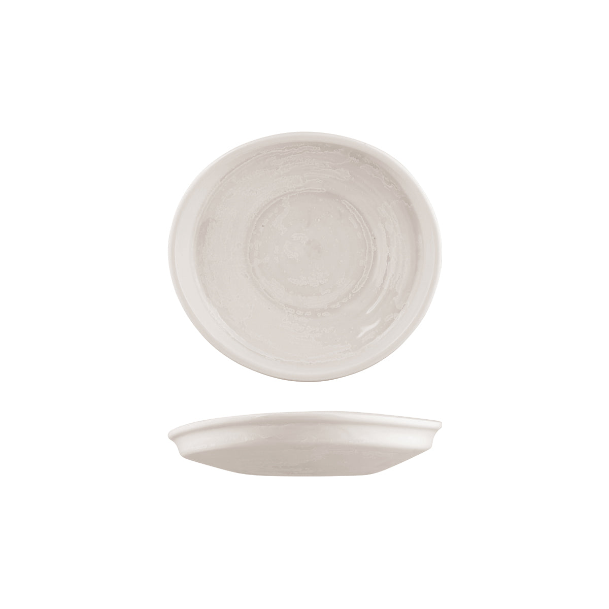 Organic shaped plate - 228x205mm, Snow, Moda Porcelain from Moda Porcelain. made out of Porcelain and sold in boxes of 6. Hospitality quality at wholesale price with The Flying Fork!
