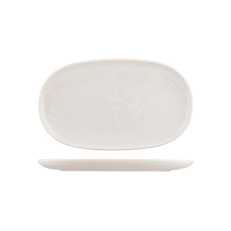 Oval plate - 355mm, Snow, Moda Porcelain from Moda Porcelain. made out of Porcelain and sold in boxes of 6. Hospitality quality at wholesale price with The Flying Fork!